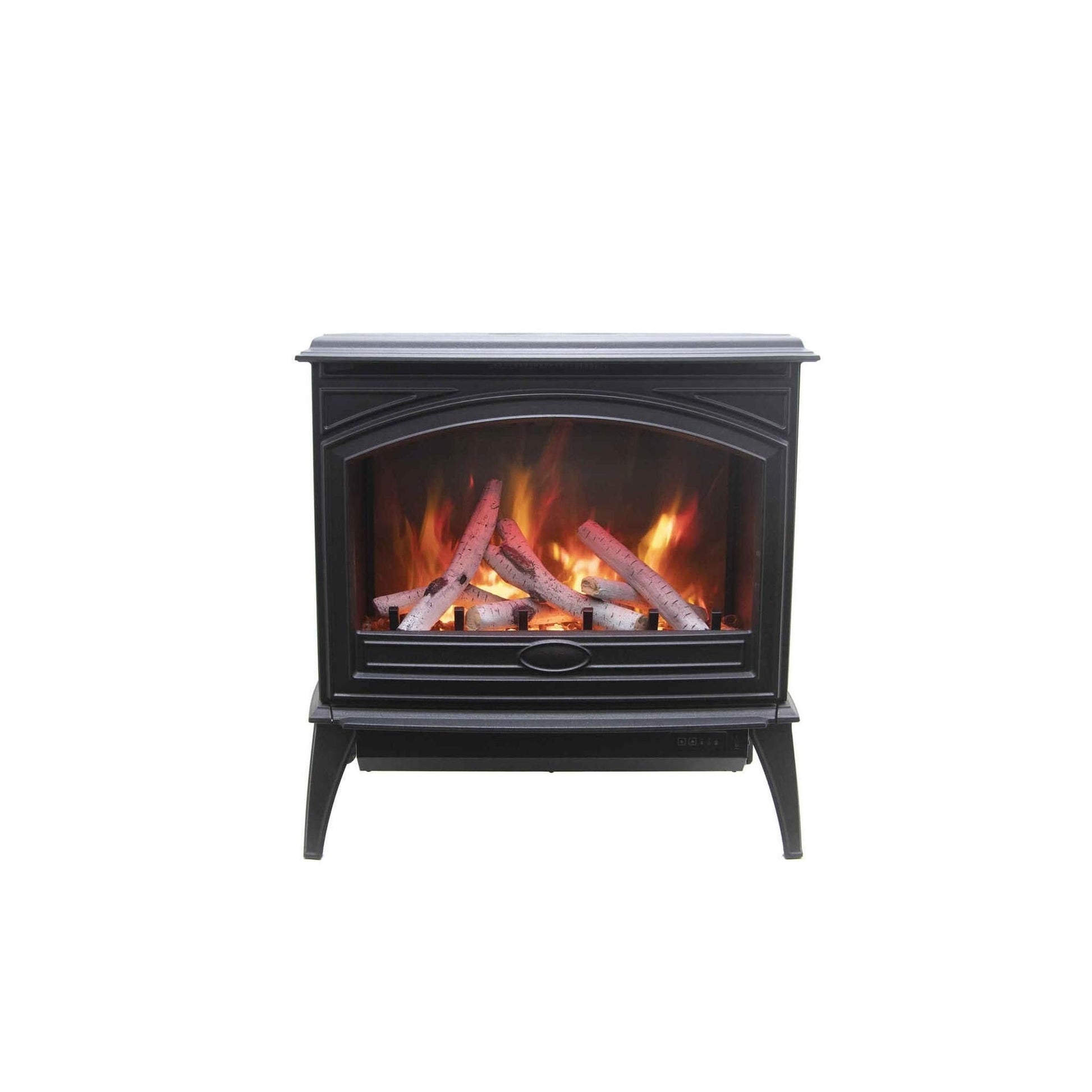 Amantii Lynwood Cast Iron E-70 Freestanding Electric Stove With Birch Log Set