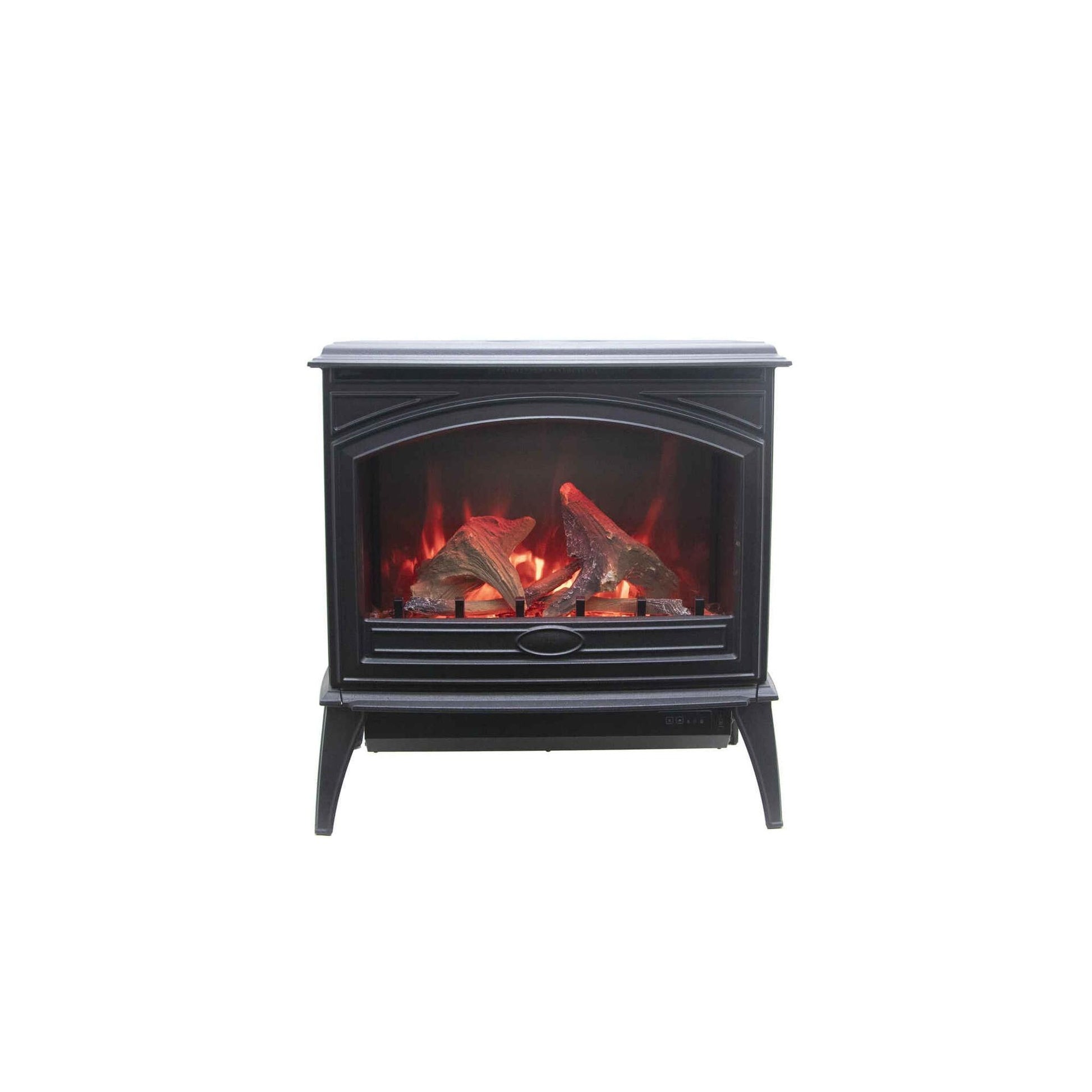Amantii Lynwood Cast Iron E-70 Freestanding Electric Stove With Birch Log Set