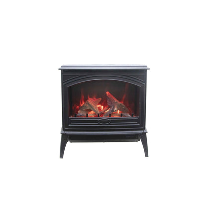 Amantii Lynwood Cast Iron E-70 Freestanding Electric Stove With Birch Log Set