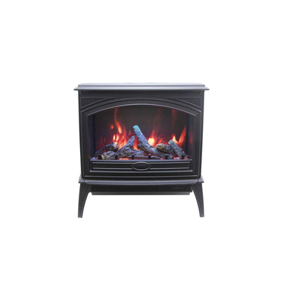 Amantii Lynwood Cast Iron E-70 Freestanding Electric Stove With Birch Log Set