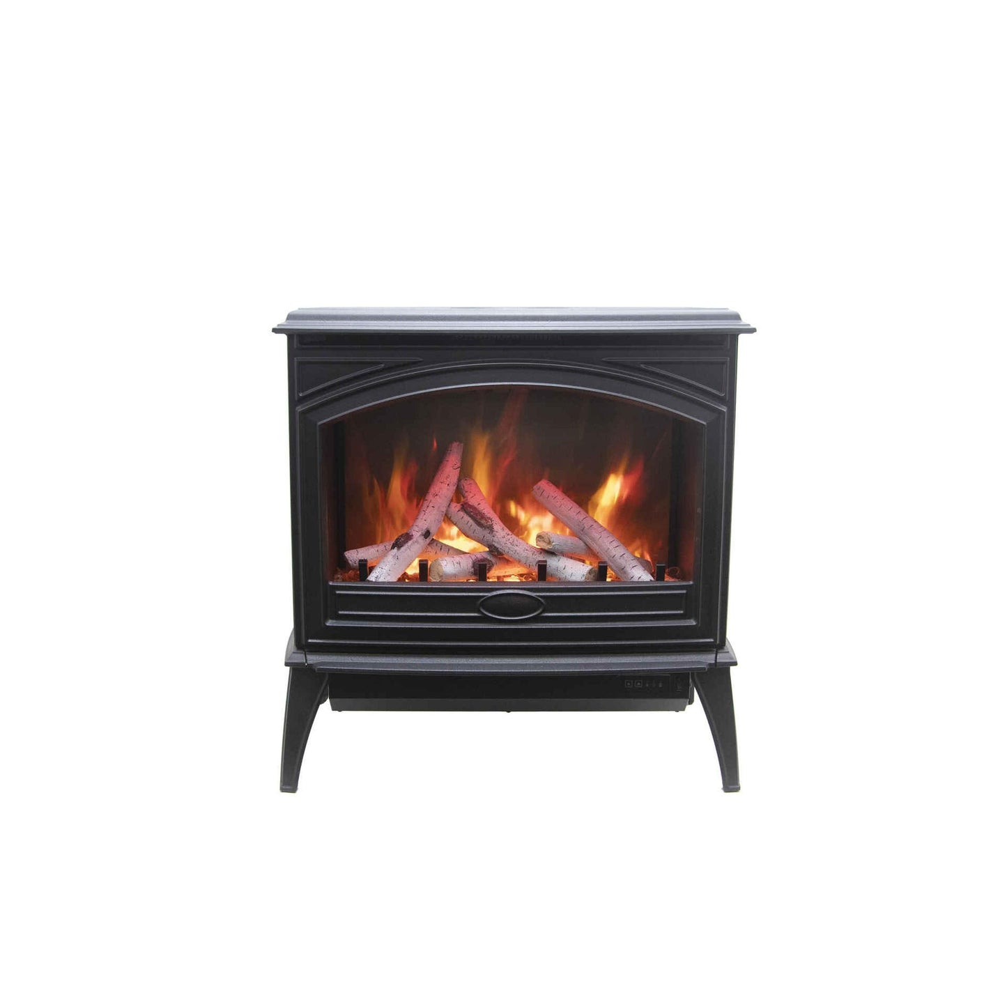 Amantii Lynwood Cast Iron E-70 Freestanding Electric Stove With Birch Log Set