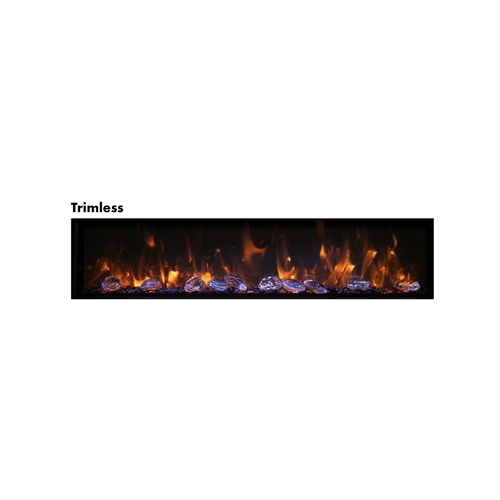 Amantii Panorama BI Deep 40" Indoor / Outdoor Full View Smart Built-in Electric Fireplace With Black Steel Surround
