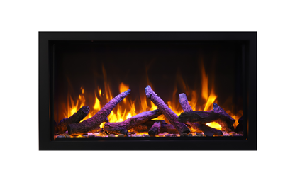 Amantii Panorama BI Deep & Extra Tall 88" Indoor / Outdoor Full View Smart Built-in Electric Fireplace With Black Steel Surround