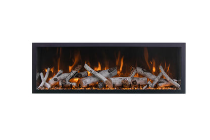 Amantii Panorama BI Deep & Extra Tall 60" Indoor / Outdoor Full View Smart Built-in Electric Fireplace With Black Steel Surround