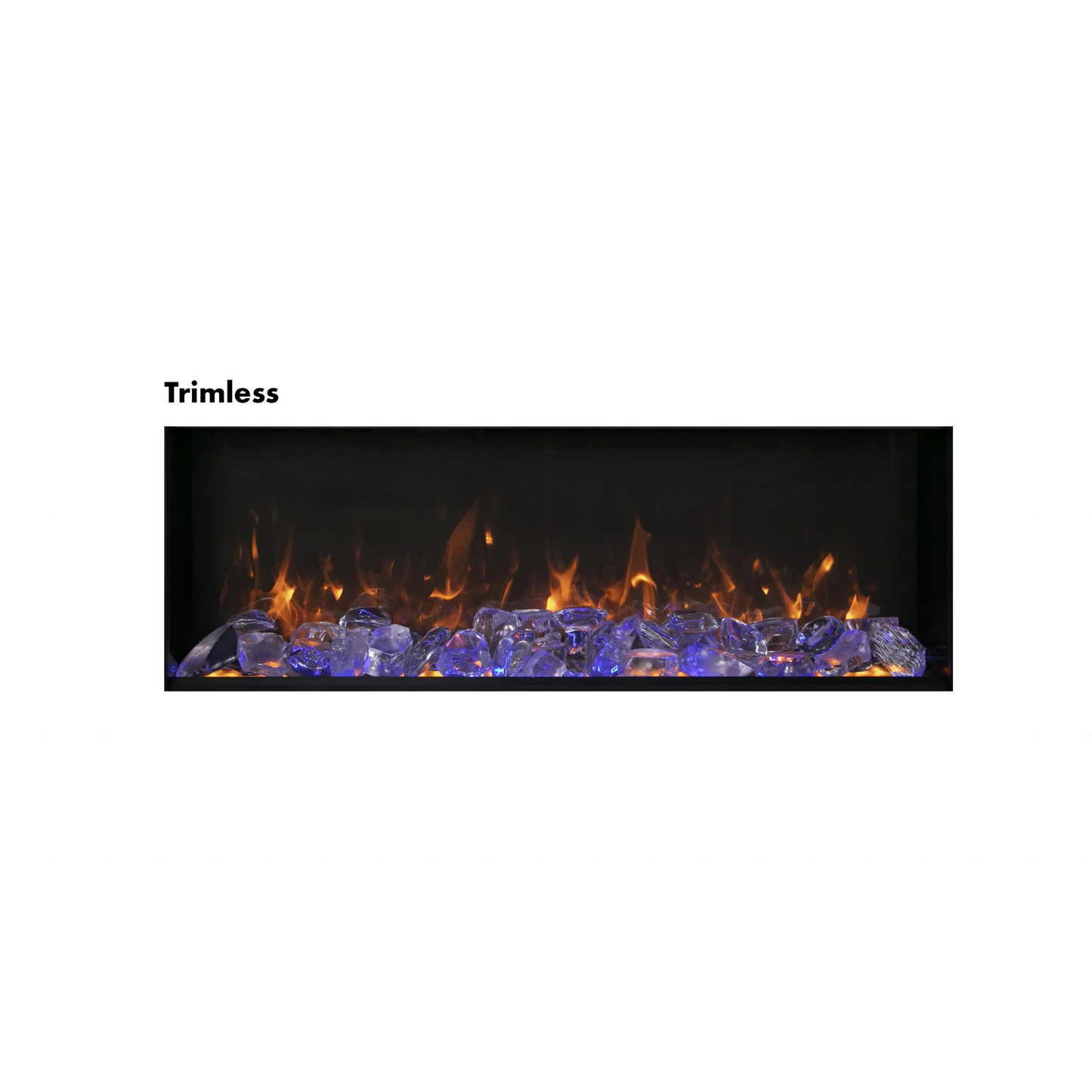 Amantii Panorama BI Extra Slim 30" Indoor / Outdoor Full View Smart Built-in Electric Fireplace With Black Steel Surround