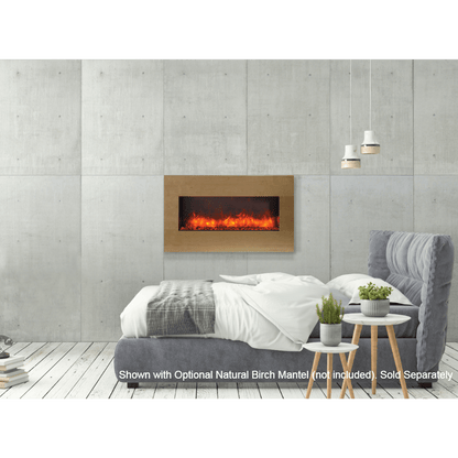 Amantii Panorama BI Extra Slim 40" Indoor / Outdoor Full View Smart Built-in Electric Fireplace With Black Steel Surround