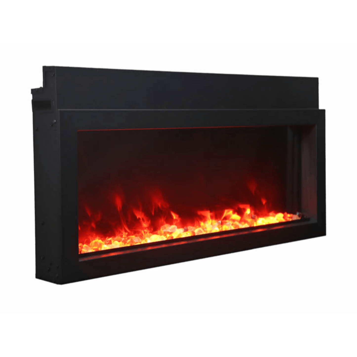 Amantii Panorama BI Extra Slim 60" Indoor / Outdoor Full View Smart Built-in Electric Fireplace With Black Steel Surround