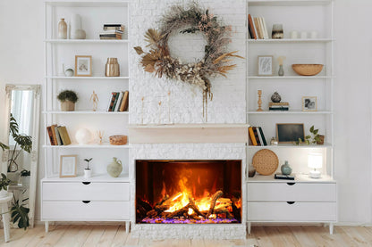 Amantii Signature Series 38" Traditional Built-in Electric Fireplace Featuring Optimyst Technology Patented by Dimplex With Driftwood Media Kit