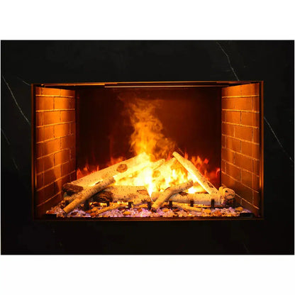 Amantii Signature Series 38" Traditional Built-in Electric Fireplace Featuring Optimyst Technology Patented by Dimplex With Driftwood Media Kit