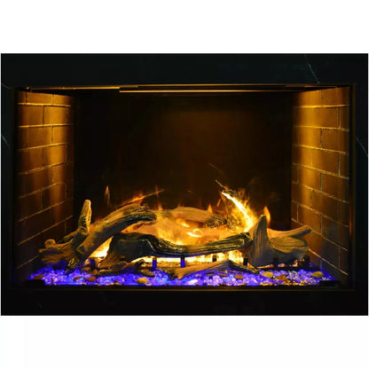 Amantii Signature Series 38" Traditional Built-in Electric Fireplace Featuring Optimyst Technology Patented by Dimplex With Driftwood Media Kit