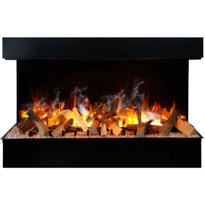 Amantii Signature TruView Series 55" Indoor/Outdoor 3-Sided Built-in Electric Fireplace Featuring One Patented Optimyst Technology by Dimplex With Ice Media Kit