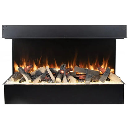 Amantii Signature TruView Series 55" Indoor/Outdoor 3-Sided Built-in Electric Fireplace Featuring One Patented Optimyst Technology by Dimplex With Ice Media Kit