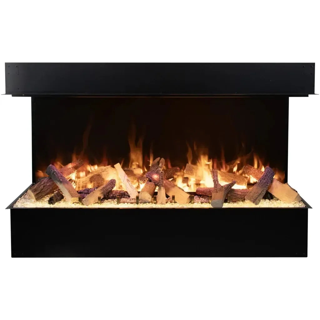 Amantii Signature TruView Series 55" Indoor/Outdoor 3-Sided Built-in Electric Fireplace Featuring One Patented Optimyst Technology by Dimplex With Ice Media Kit