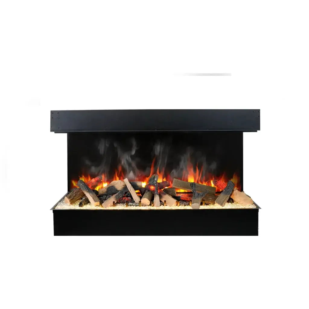 Amantii Signature TruView Series 55" Indoor/Outdoor 3-Sided Built-in Electric Fireplace Featuring One Patented Optimyst Technology by Dimplex With Ice Media Kit
