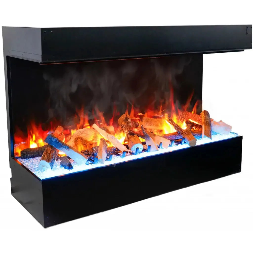 Amantii Signature TruView Series 55" Indoor/Outdoor 3-Sided Built-in Electric Fireplace Featuring One Patented Optimyst Technology by Dimplex With Ice Media Kit