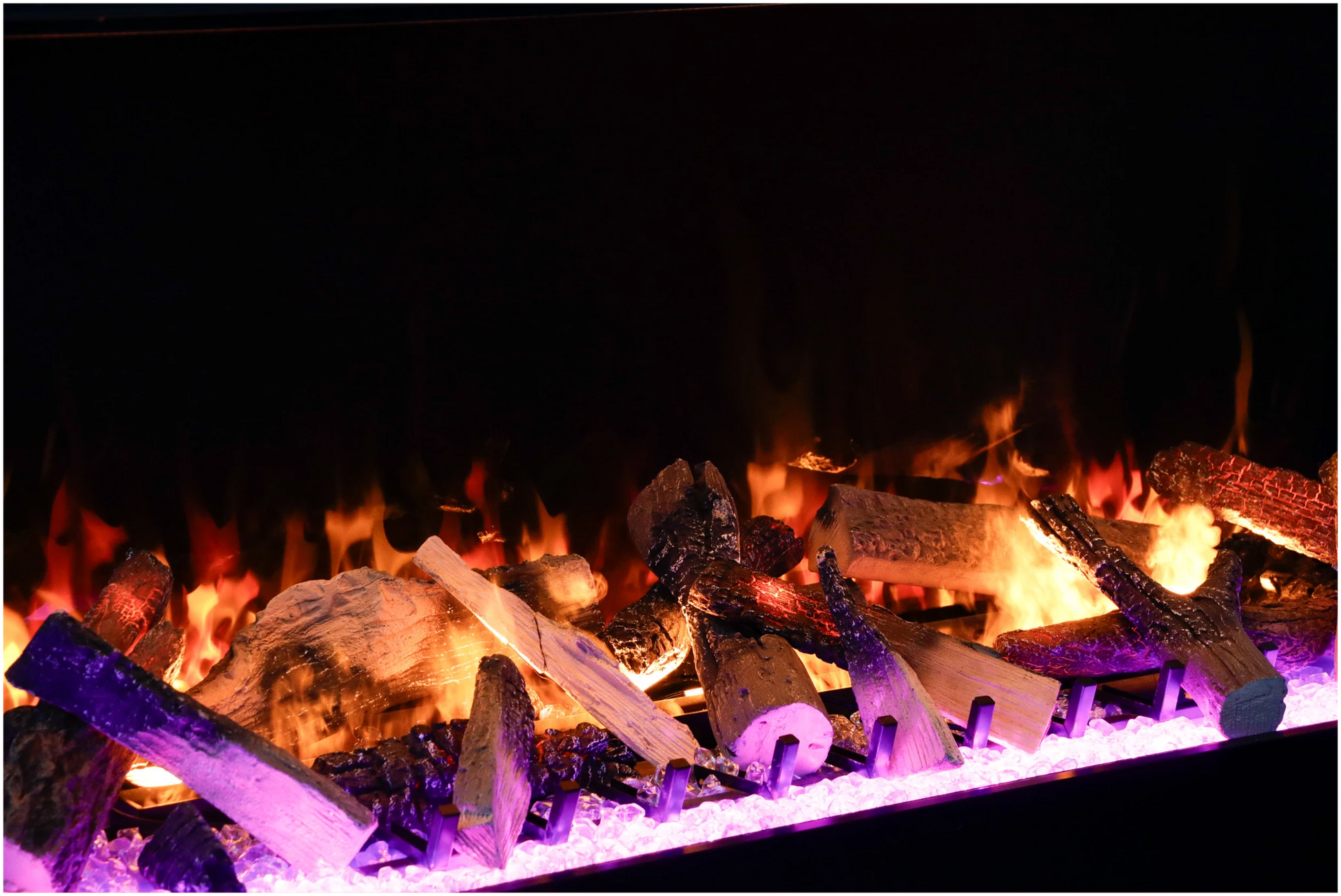Amantii Signature TruView Series 55" Indoor/Outdoor 3-Sided Built-in Electric Fireplace Featuring One Patented Optimyst Technology by Dimplex With Ice Media Kit