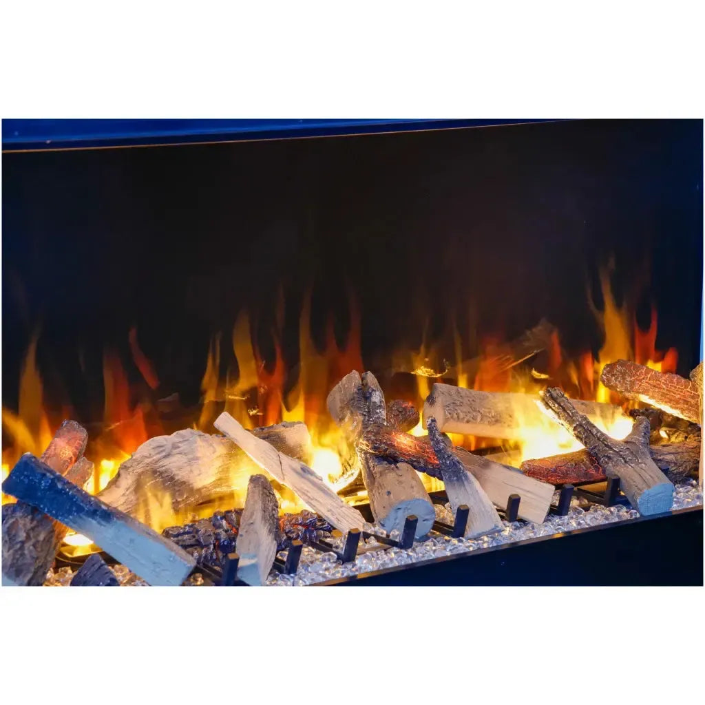 Amantii Signature TruView Series 55" Indoor/Outdoor 3-Sided Built-in Electric Fireplace Featuring One Patented Optimyst Technology by Dimplex With Ice Media Kit