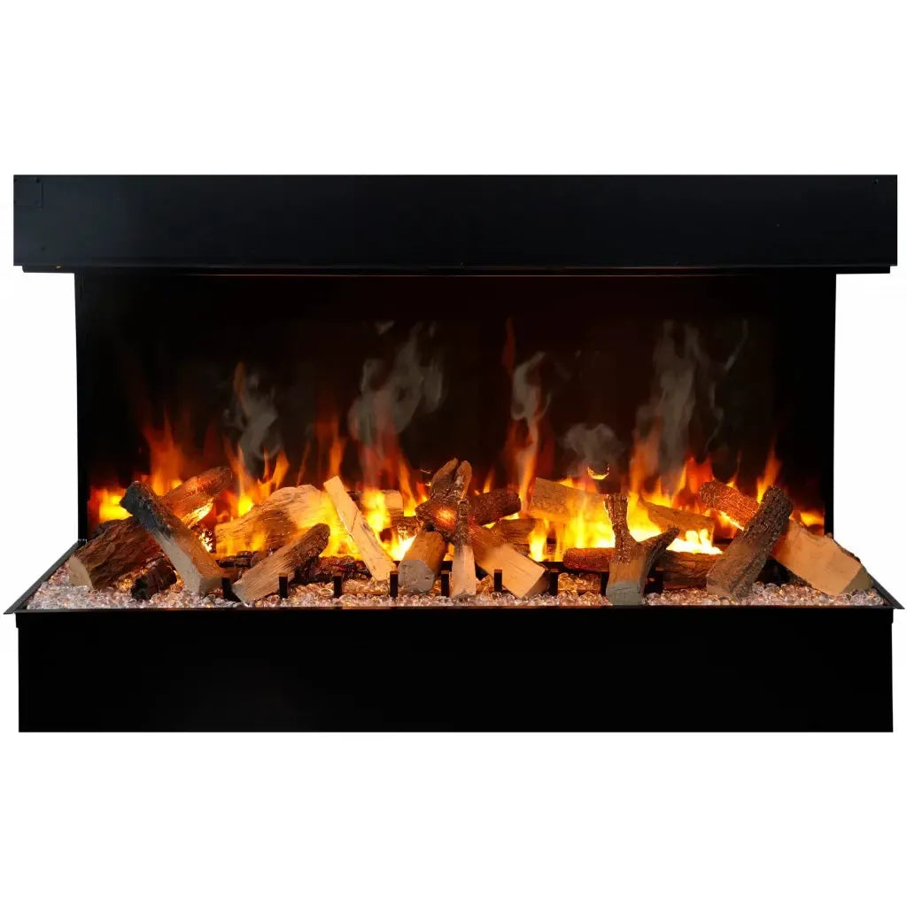 Amantii Signature TruView Series 55" Indoor/Outdoor 3-Sided Built-in Electric Fireplace Featuring One Patented Optimyst Technology by Dimplex With Ice Media Kit