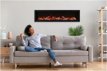 Amantii Symmetry Bespoke 100" Indoor / Outdoor Built-in Clean Face Smart Electric Fireplace