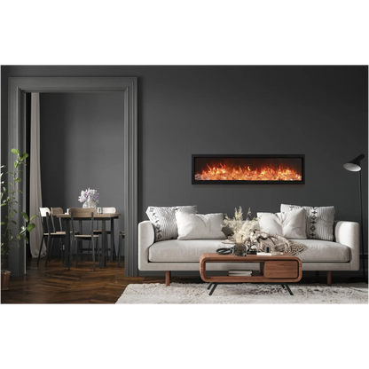 Amantii Symmetry Bespoke 74" Indoor / Outdoor Built-in Clean Face Smart Electric Fireplace