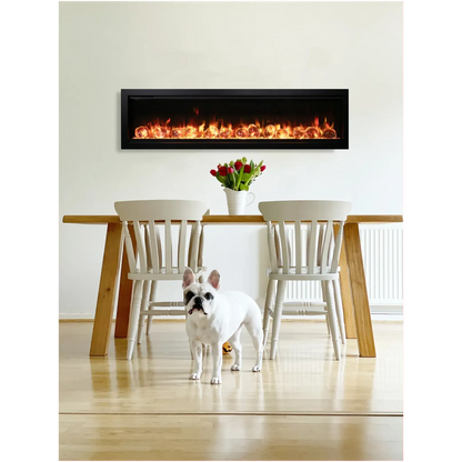 Amantii Symmetry Bespoke 74" Indoor / Outdoor Built-in Clean Face Smart Electric Fireplace