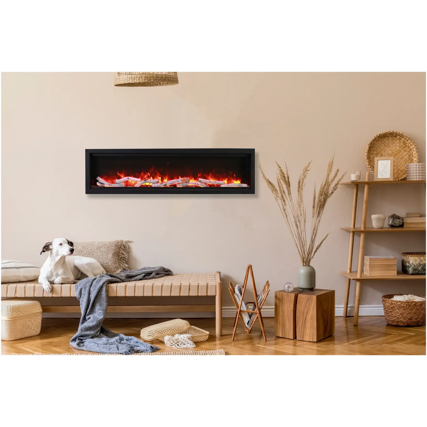 Amantii Symmetry Bespoke 74" Indoor / Outdoor Built-in Clean Face Smart Electric Fireplace