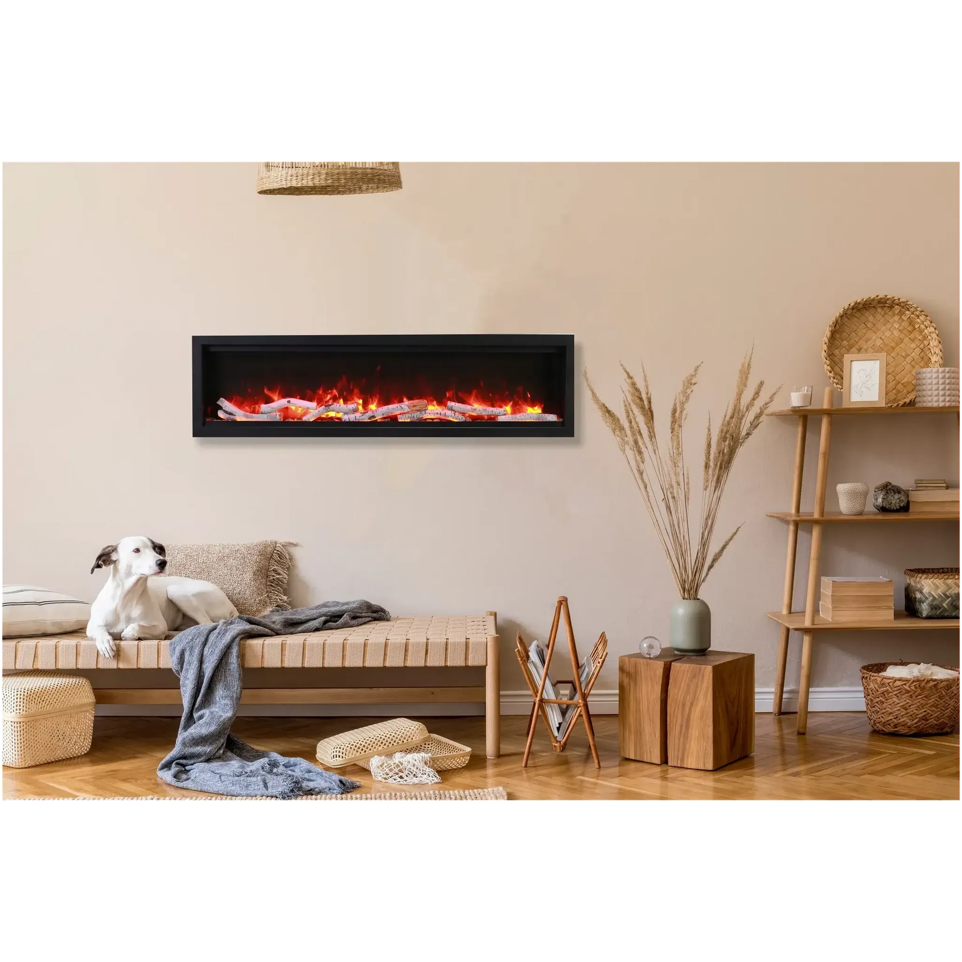 Amantii Symmetry Bespoke 74" Indoor / Outdoor Built-in Clean Face Smart Electric Fireplace