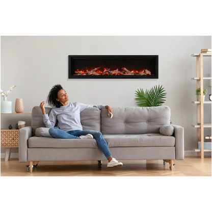 Amantii Symmetry Bespoke 74" Indoor / Outdoor Built-in Clean Face Smart Electric Fireplace