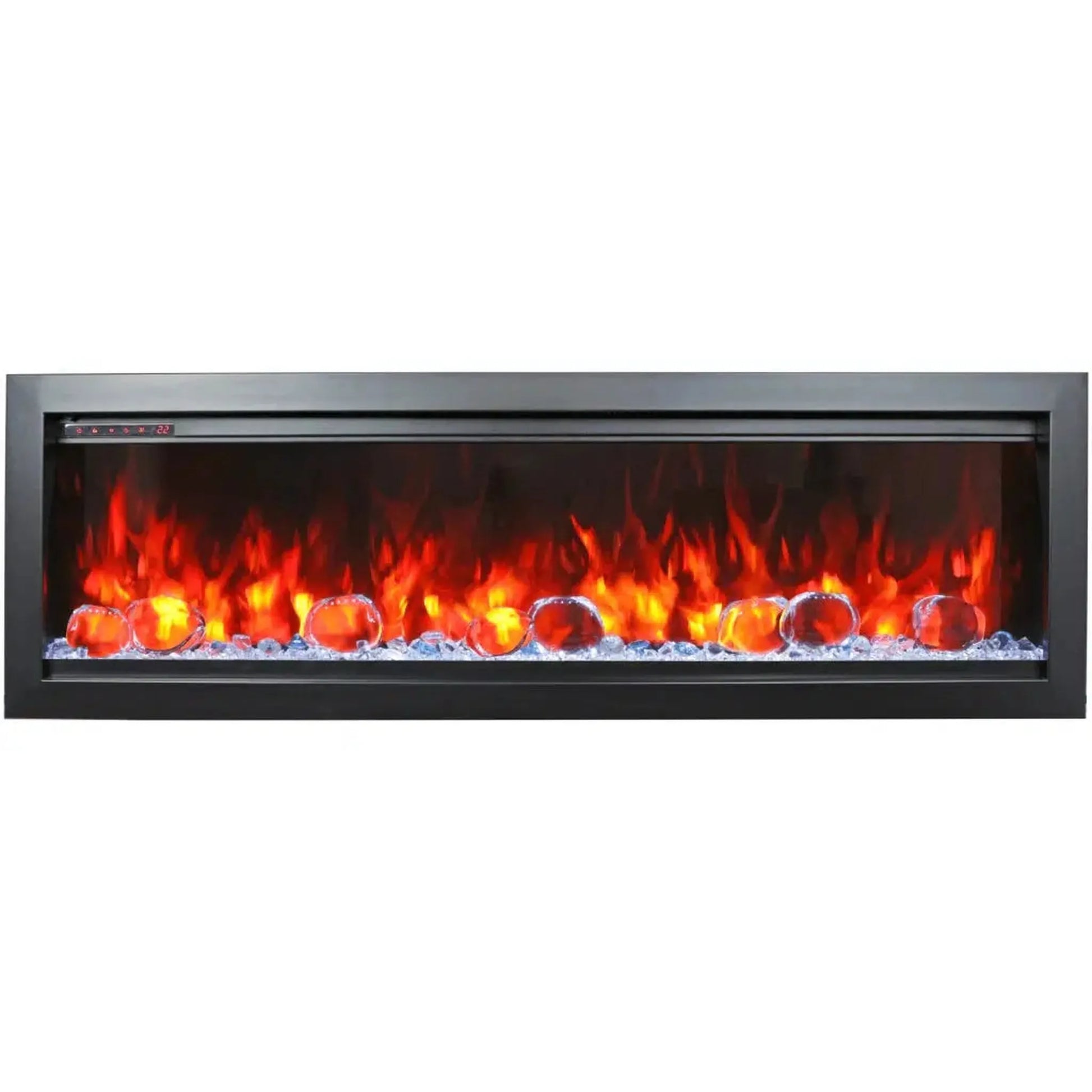 Amantii Symmetry Bespoke 74" Indoor / Outdoor Built-in Clean Face Smart Electric Fireplace