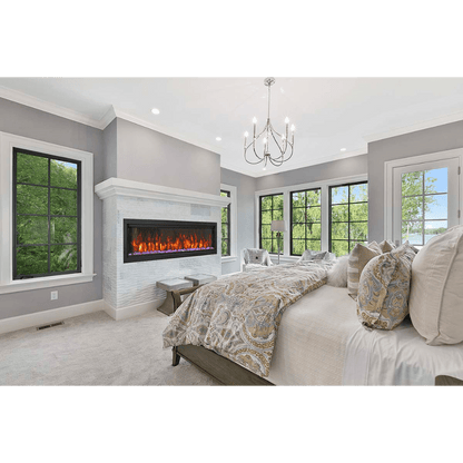 Amantii Symmetry Bespoke Extra Tall 100" Indoor / Outdoor Built-in Clean Face Smart Electric Fireplace