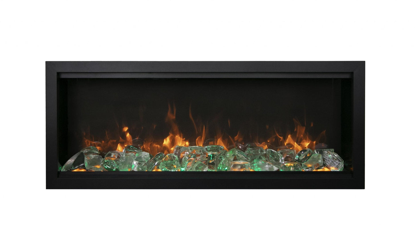 Amantii Symmetry Bespoke Extra Tall 100" Indoor / Outdoor Built-in Clean Face Smart Electric Fireplace