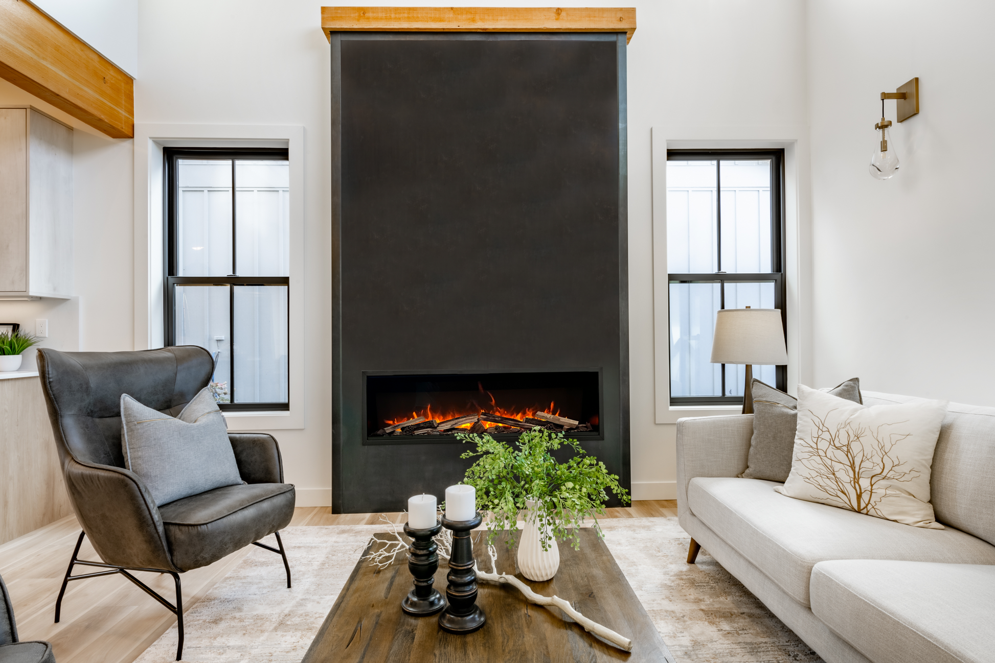 Amantii Symmetry Bespoke Extra Tall 100" Indoor / Outdoor Built-in Clean Face Smart Electric Fireplace