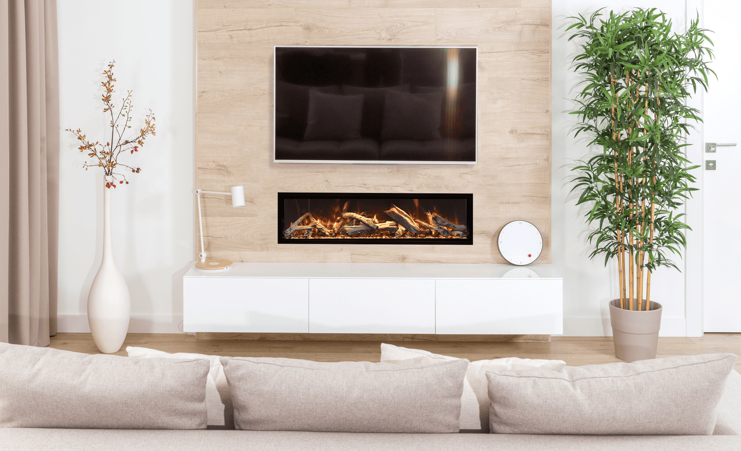 Amantii Symmetry Bespoke Extra Tall  50" Indoor / Outdoor Built-in Clean Face Smart Electric Fireplace
