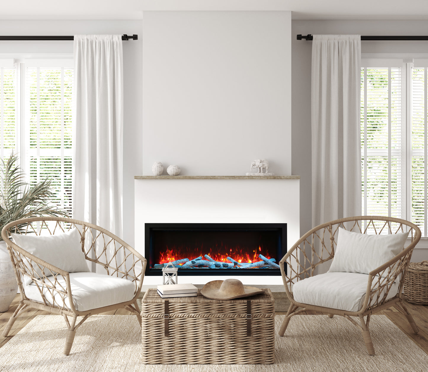Amantii Symmetry Bespoke Extra Tall  50" Indoor / Outdoor Built-in Clean Face Smart Electric Fireplace