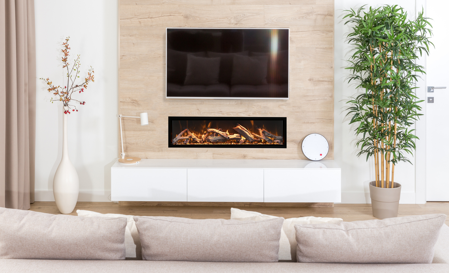 Amantii Symmetry Bespoke Extra Tall  50" Indoor / Outdoor Built-in Clean Face Smart Electric Fireplace