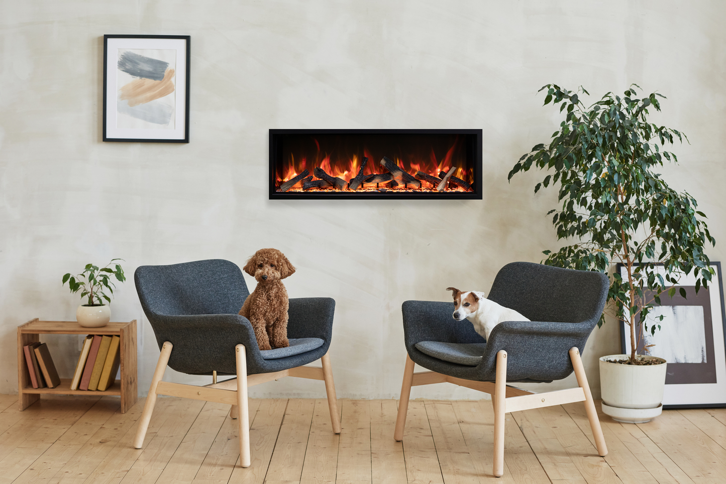 Amantii Symmetry Bespoke Extra Tall  50" Indoor / Outdoor Built-in Clean Face Smart Electric Fireplace