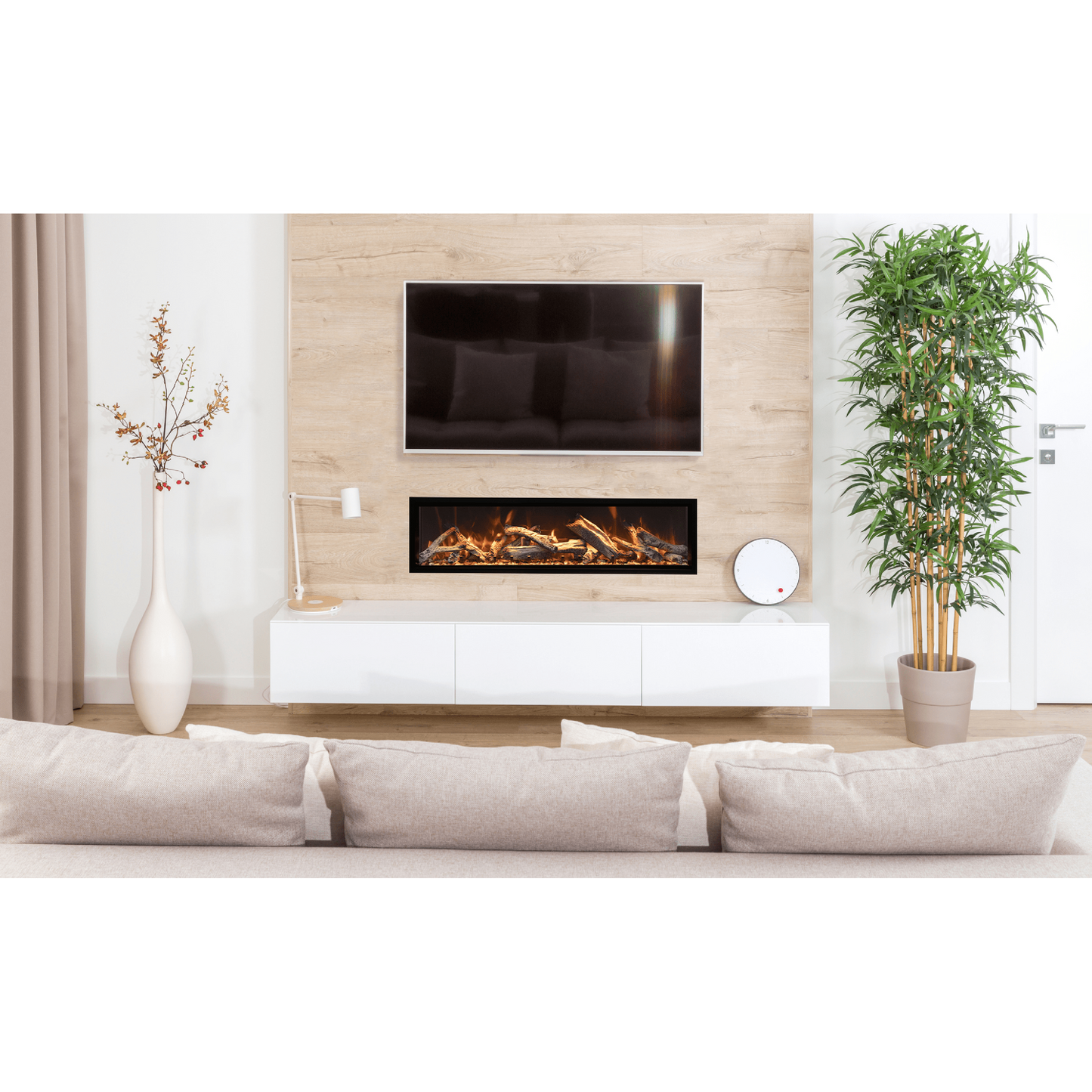 Amantii Symmetry Bespoke Extra Tall 74" Indoor / Outdoor Built-in Clean Face Smart Electric Fireplace