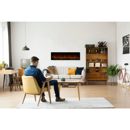 Amantii Symmetry Bespoke Extra Tall 74" Indoor / Outdoor Built-in Clean Face Smart Electric Fireplace