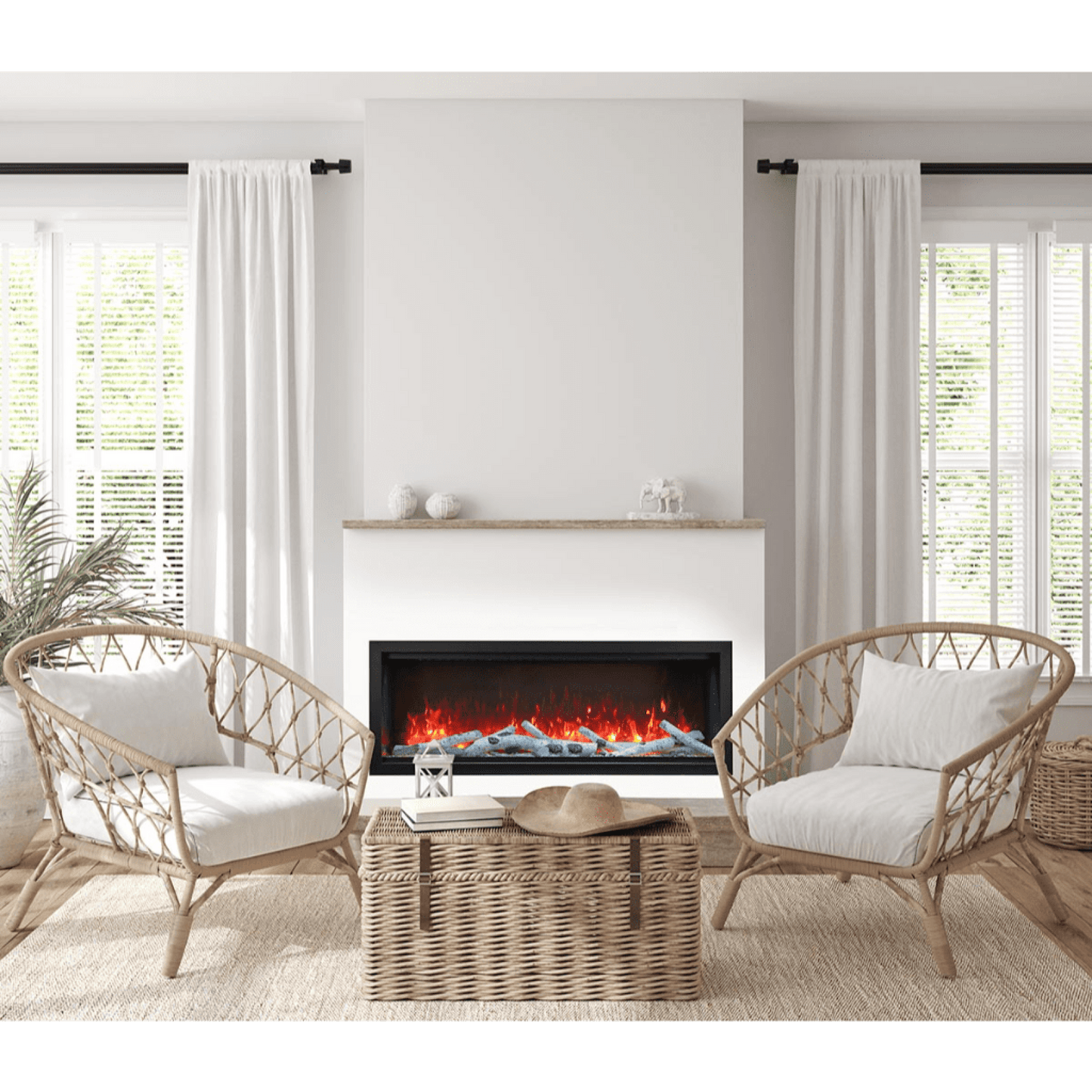 Amantii Symmetry Bespoke Extra Tall 100" Indoor / Outdoor Built-in Clean Face Smart Electric Fireplace