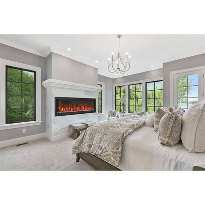 Amantii Symmetry Bespoke Extra Tall 100" Indoor / Outdoor Built-in Clean Face Smart Electric Fireplace
