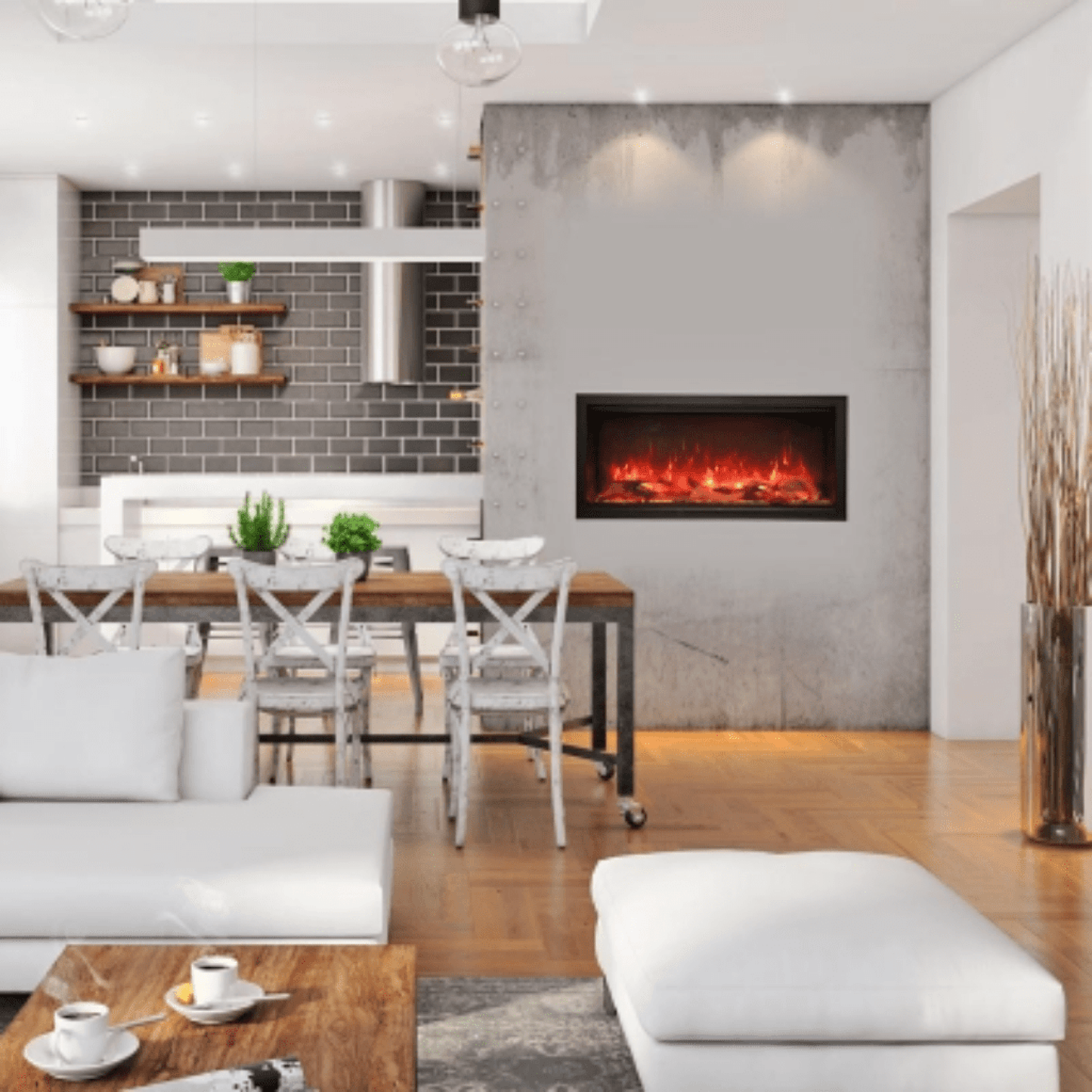 Amantii Symmetry Extra Tall 34" Indoor / Outdoor Built-in Smart WiFi Electric Fireplace