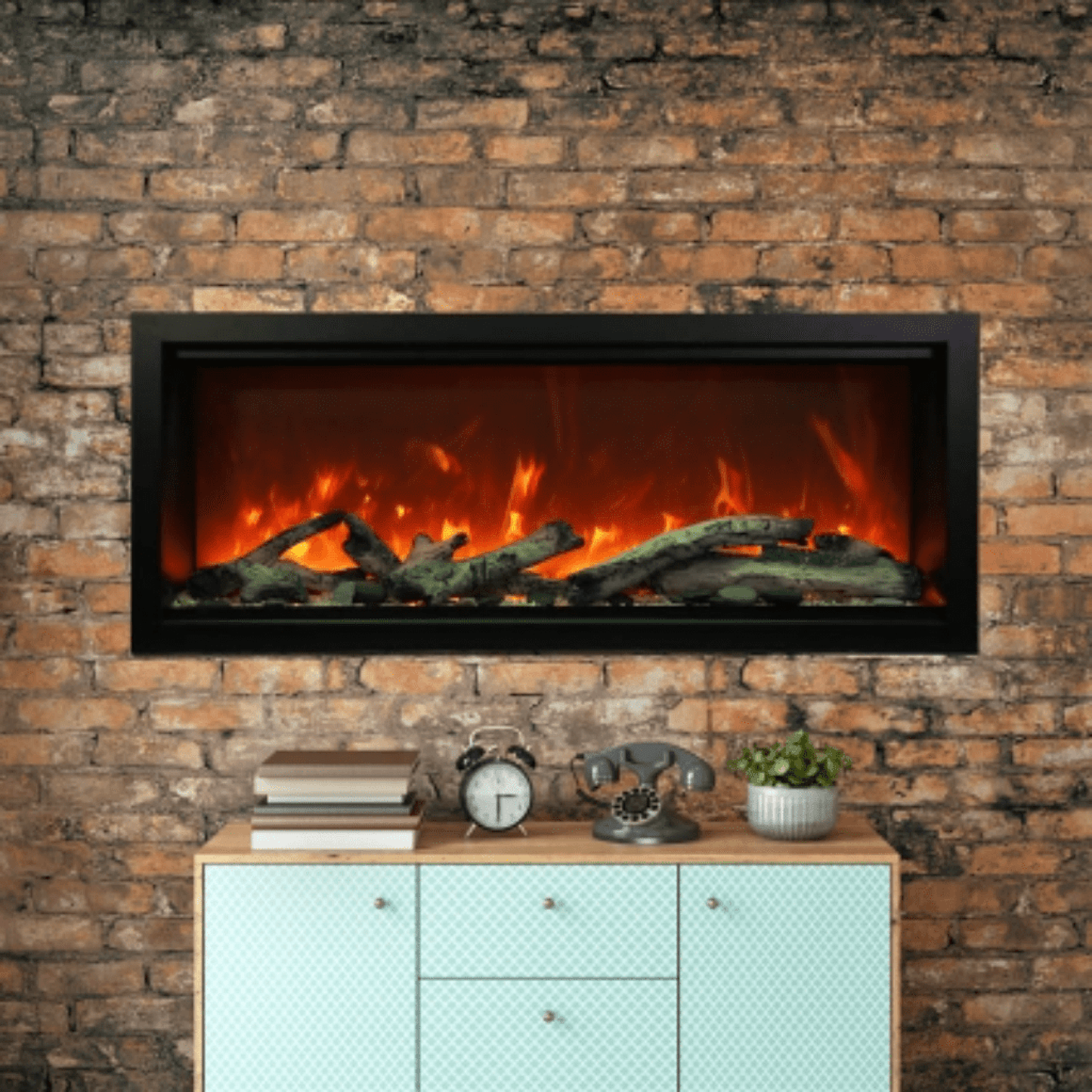 Amantii Symmetry Extra Tall 74" Indoor / Outdoor Built-in Smart WiFi Electric Fireplace