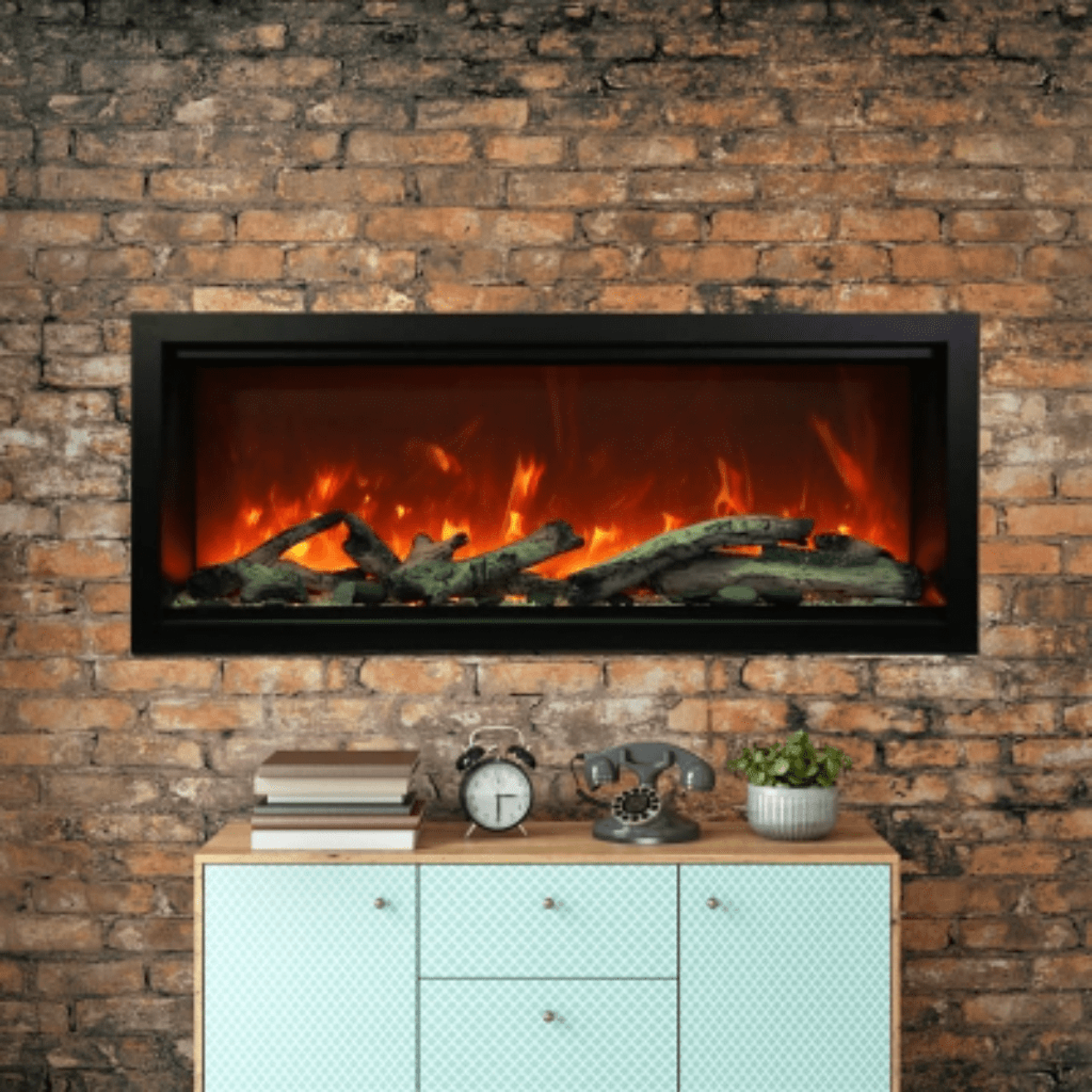 Amantii Symmetry Extra Tall 74" Indoor / Outdoor Built-in Smart WiFi Electric Fireplace