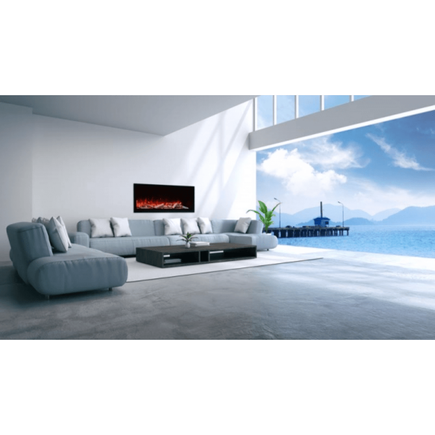 Amantii Symmetry Extra Tall 74" Indoor / Outdoor Built-in Smart WiFi Electric Fireplace