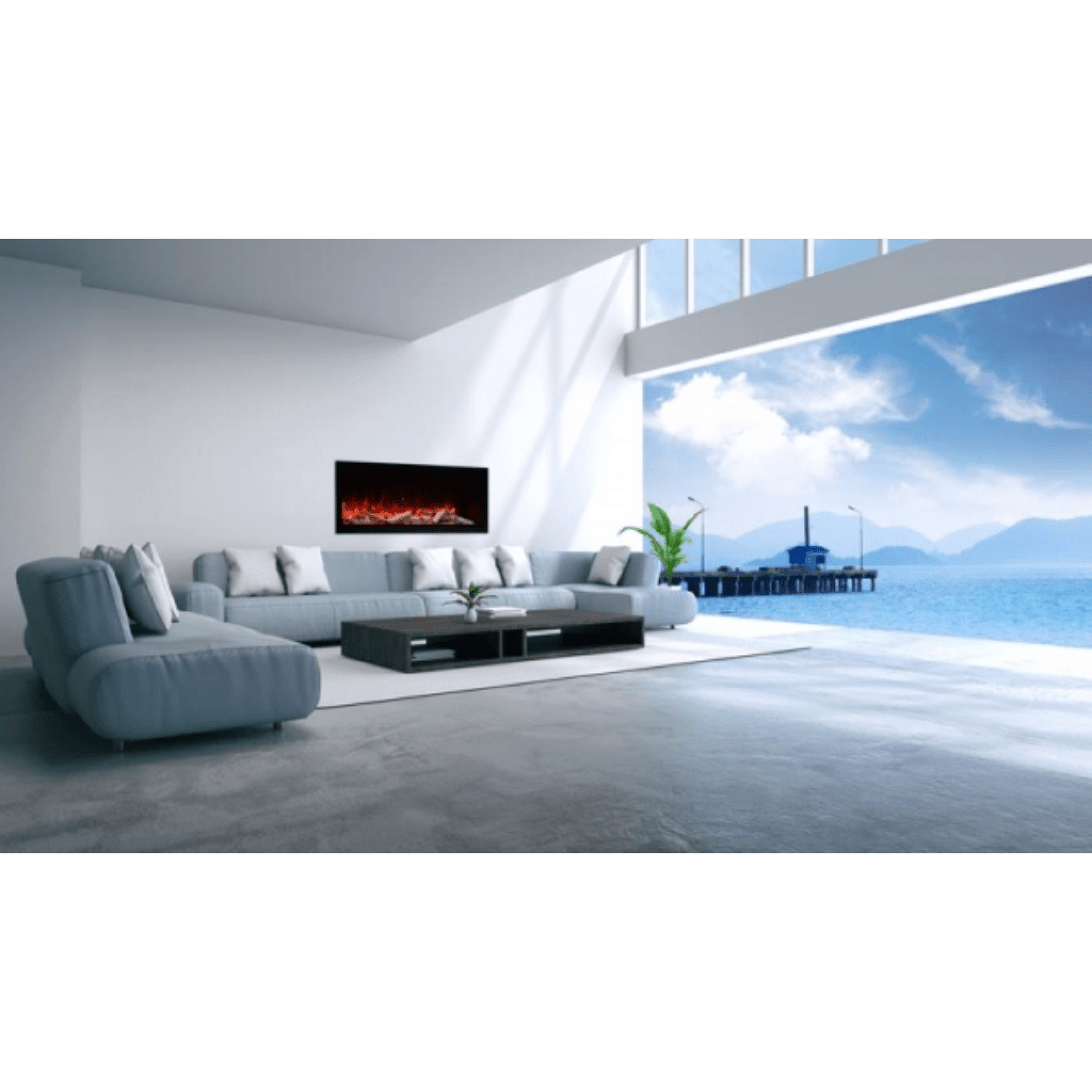 Amantii Symmetry Extra Tall 74" Indoor / Outdoor Built-in Smart WiFi Electric Fireplace
