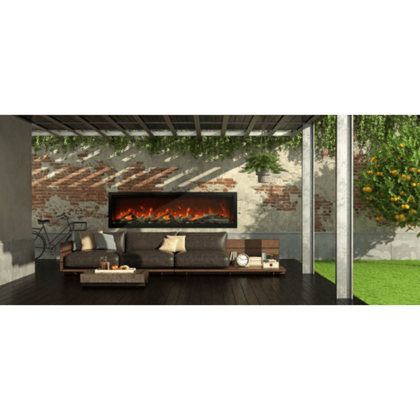 Amantii Symmetry Extra Tall 74" Indoor / Outdoor Built-in Smart WiFi Electric Fireplace
