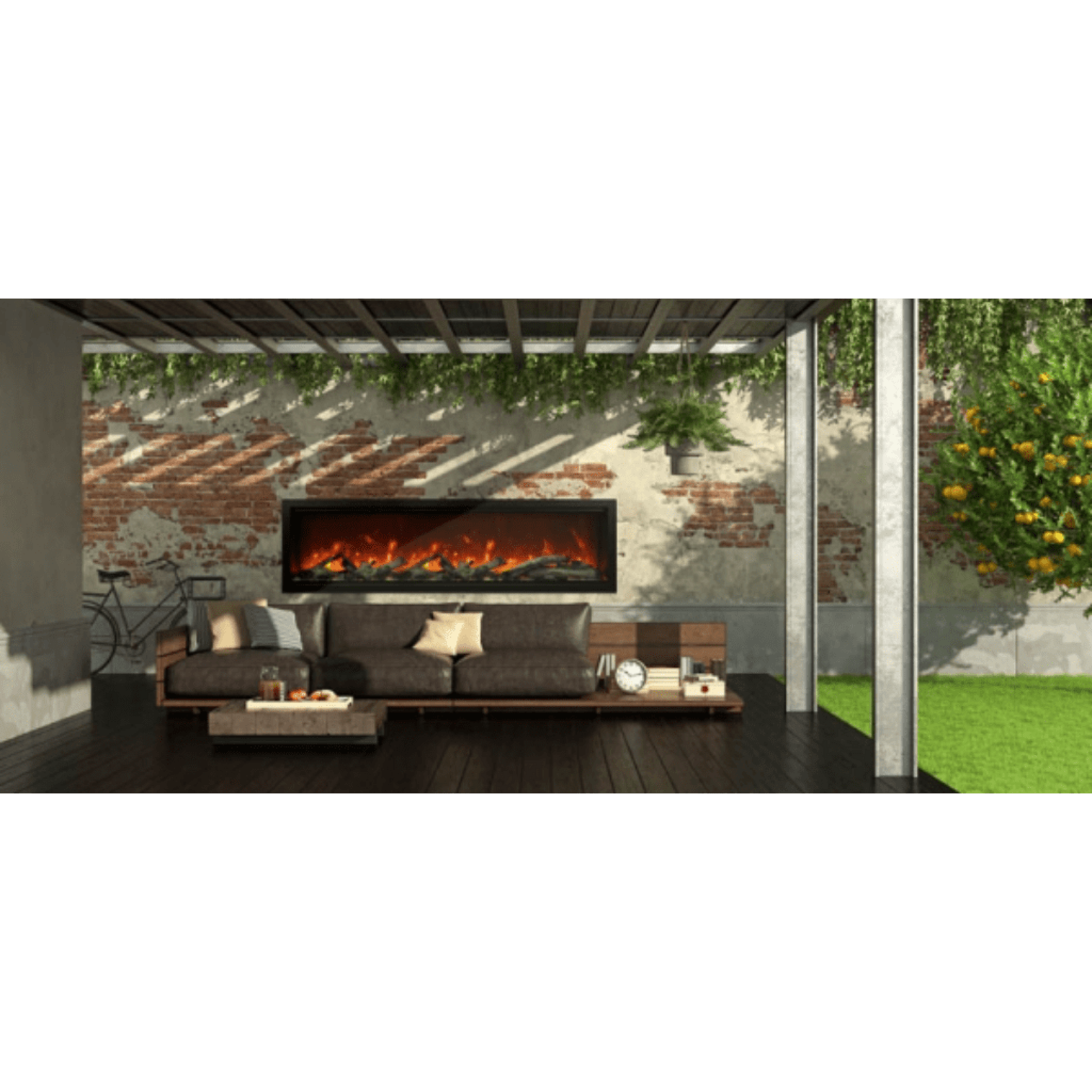Amantii Symmetry Extra Tall 74" Indoor / Outdoor Built-in Smart WiFi Electric Fireplace