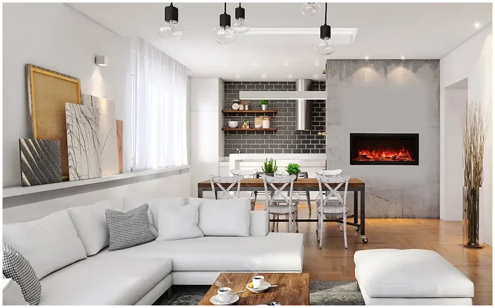 Amantii Symmetry Extra Tall Lumina 34" Indoor / Outdoor Built-in Smart Electric Fireplace