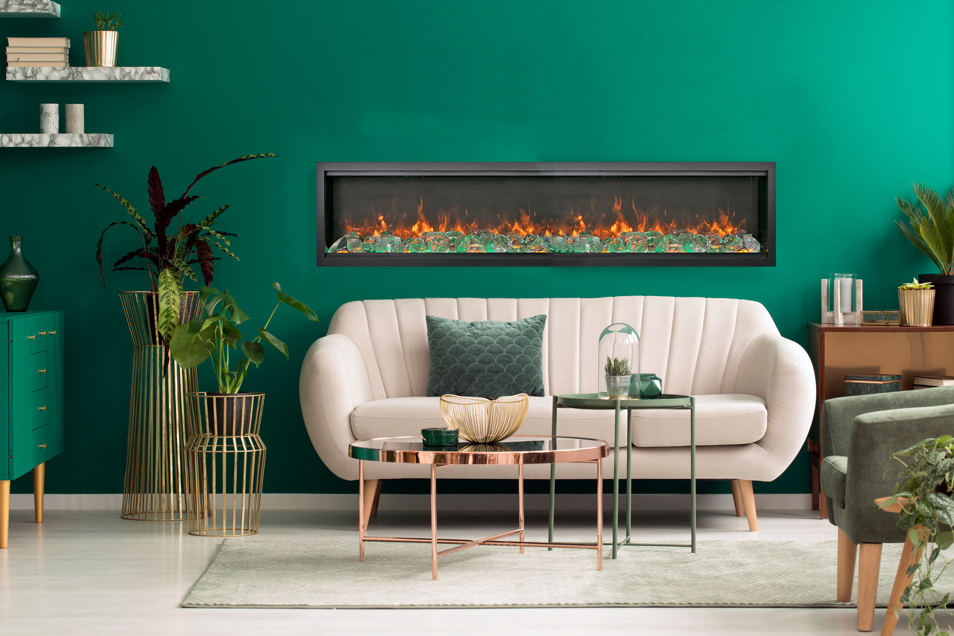 Amantii Symmetry Extra Tall Lumina 34" Indoor / Outdoor Built-in Smart Electric Fireplace