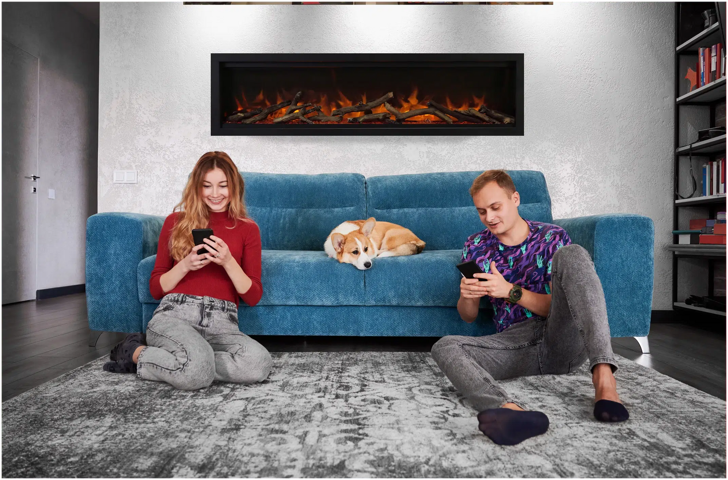 Amantii Symmetry Lumina 74" Indoor Outdoor Built-in Smart Electric Fireplace